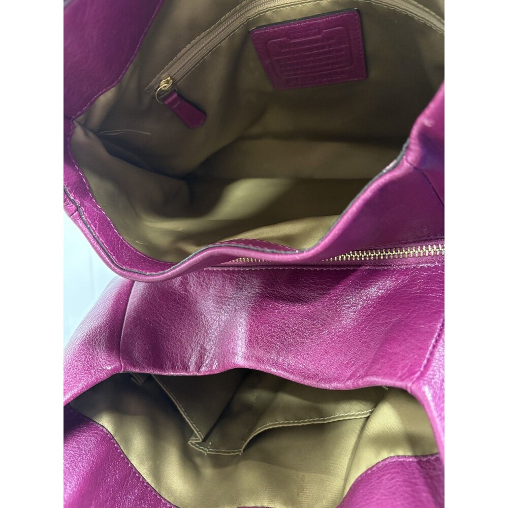 Coach Madison Phoebe Hot Pink Fuchsia Pebbled Leather Purse Bag - Picture 3 of 12
